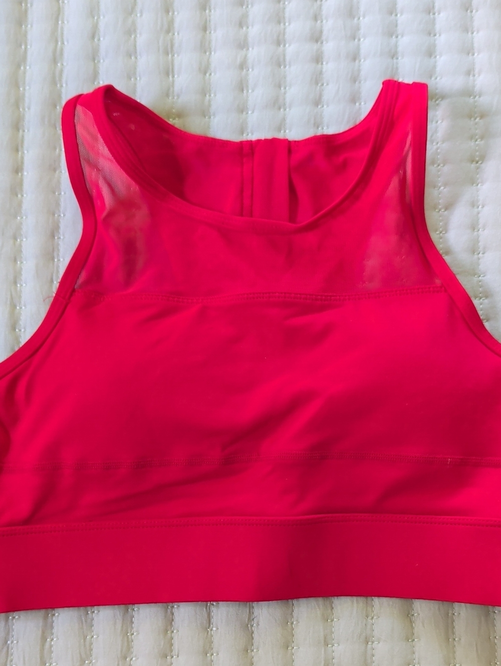 Women's Bright Pink Mesh-Back Sports Bra